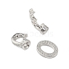 Anti-Tarnish 925 Sterling Silver Micro Pave Clear Cubic Zirconia Fold Over Clasps STER-P060-45P-2