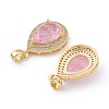 Golden Plated Brass Micro Pave Clear Cubic Zirconia Pendants ZIRC-F123-01A-2