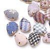 Handmade Cotton Cloth Fabric Covered Cabochons WOVE-S110-03-1