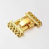 5 Strands Alloy and Brass Fold Over Clasps PALLOY-N0112-02G-1