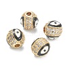 Brass Micro Pave Cubic Zirconia Beads ZIRC-A019-16G-A05-3