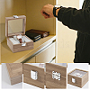 Wooden Single Watch Display Cases with Glass Window Lid and Velvet Pillow Inside CON-WH0043-306C-3