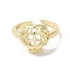 Brass Cubic Zirconia Open Rings RJEW-R141-04G-2