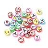 Printed Handmade Polymer Clay Beads CLAY-I016-08C-1