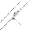 Rack Plating Brass Micro Pave Clear Cubic Zirconia Teardrop Pendant Box Chain Necklaces NJEW-P317-03P-3