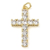 Rack Plating Brass Micro Pave Cubic Zirconia Pendants KK-K392-17A-G-1