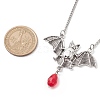 Alloy Bat and Glass Pendants Necklaces NJEW-TA00141-3