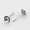 304 Stainless Steel Stud Earring Findings STAS-N019-16-8mm-1