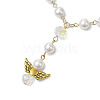 5Pcs Shell Pearl Round Beads Charm Bracelets BJEW-JB11228-3