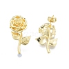 Brass Rose of Life Stud Earrings for Women EJEW-P205-02G-1