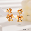 Vintage Bronze Flower Stud Earrings for Elegant Ladies JD3385-1