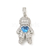 Rack Plating Brass Clear Cubic Zirconia Pendants KK-P277-38P-02-1