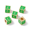 Rack Plating Brass Enamel Beads KK-B060-04G-02C-3