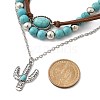 3Pcs 3 Styles Retro Synthetic Turquoise & CCB Plastic Beaded Necklace Set NJEW-B120-01A-6