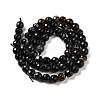 Natural Black Agate Beads Strands G-A246-8mm-04-3