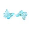 Transparent Spray Painted Glass Charms GLAA-T016-22B-2