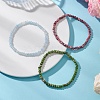 Dyed Natural Malaysia Jade Faceted Rondelle Beads Stretch Bracelets for Women Men BJEW-JB13442-1