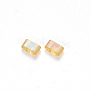 2-Hole Baking Painted Transparent Glass Seed Beads SEED-S031-M-251-2