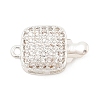 Brass Micro Pave Clear Cubic Zirconia Box Clasps KK-C080-10P-1