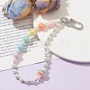 Acrylic Shell Pearl Beaded Mobile Straps HJEW-JM01098-4