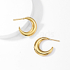 Elegant Geometric Moon Brass Stud Earrings AA9620-3