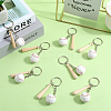 12Pcs Mini Baseball PU Leather Pendant Keychain with Wood Baseball Bat DIY-SP0001-51A-4