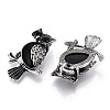 Alloy with Black Glass Pendants PALLOY-N176-24-2