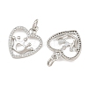 Brass Micro Pave Clear Cubic Zirconia Pendants CU-CBA3D67-05C-P-2