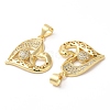 Rack Plating Brass Micro Pave Cubic Zirconia Pendants KK-R143-08G-3