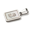 304 Stainless Steel Pave Natural White Shell Pendants STAS-S130-03P-S-2