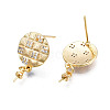 Brass Micro Pave Cubic Zirconia Stud Earring Findings KK-N233-136-2