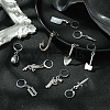 10Pcs 10 Style Killer's Weapon Theme Alloy Pendant Locking Stitch Markers HJEW-CJ00010-5