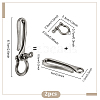 2Pcs Alloy Shackle Clasps with S Hook Clasps FIND-PH0026-11A-AS-4