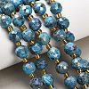 Electroplated Natural Druzy Geode Crystal Beads Strands G-F833-P01-10mm-05-1