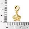 Brass Micro Pave Clear Cubic Zirconia Flower European Dangle Charms KK-C086-03G-02-3