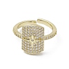 Rack Plating Brass Micro Pave Cubic Zirconia Open Cuff Rings RJEW-K257-38G-2