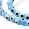 Handmade Evil Eye Lampwork Round Bead Strands LAMP-L055-4mm-05-3