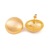 Half Round Drawbench Brass Stud Earrings for Women EJEW-G391-16G-2