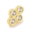 Brass Pave Clear Cubic Zirconia Slide Charms KK-Z072-15G-2