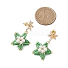 Glass Star Stud Earrings EJEW-MZ00256-5