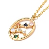 Colorful Cubic Zirconia Constellation Pendant Necklace NJEW-H166-01B-2