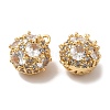 Brass Micro Pave Cubic Zirconia Charms KK-B074-19G-2