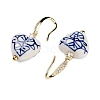 Heart Porcelain Dangle Earrings EJEW-G398-05-2