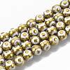 Electroplate Glass Beads Strands EGLA-T012-02E-8MM-1