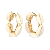 Natural Shell Beaded Hoop Earrings EJEW-TA00278-1