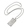 Non-Tarnish 201 Stainless Steel Rectangle with Constellation Pendant Necklaces NJEW-M223-02F-3