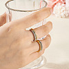 2Pcs 2 Colors Alloy with Crystal Rhinestone Finger Rings RJEW-TADJ0001-01D-7