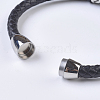 Men's Braided Leather Cord Bracelets BJEW-P194-02-2