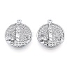 Brass Micro Pave Clear Cubic Zirconia Pendants KK-N216-566P-2