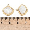 304 Stainless Steel Pave Natural White Shell Charms STAS-I325-026G-3